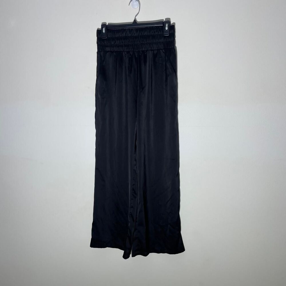 Sincerely JulesWomen's Black Satin Wide Leg Pants